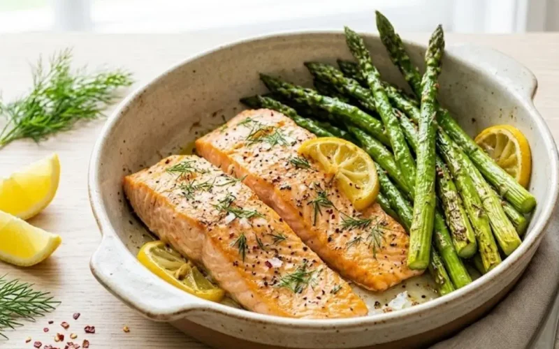 Hafif, doyurucu ve omega-3 deposu: Fırında limonlu kuşkonmazlı somon tarifi...