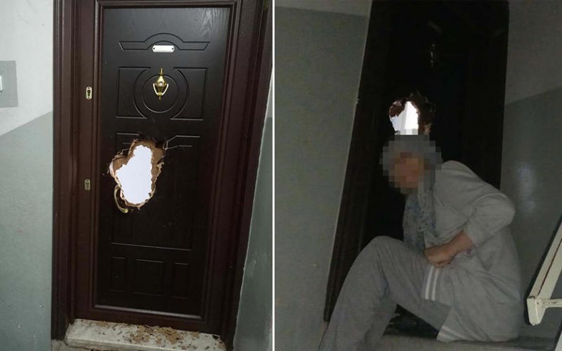 Komşusunun Kapısını Matkap ve Sert Cisimlerle Kırdı